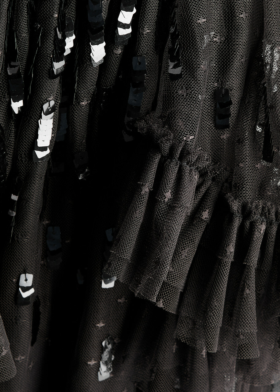 Needle & Thread Sequin Dash Embellished Tulle Mini Dress Black Needle &  Thread