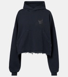 Balenciaga Logo distressed cotton-blend hoodie