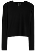 Norma Kamali Padded-shoulders Stretch-jersey top Black