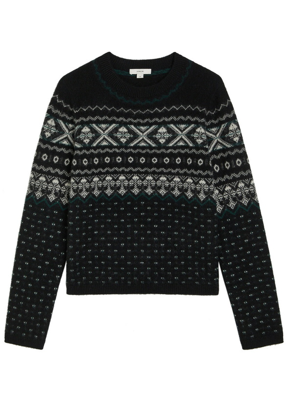 Photo: Vince Boiled Fair Isle Cashmere Jumper Black