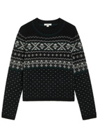 Vince Boiled Fair Isle Cashmere Jumper Black