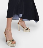 Aquazzura Divine 130 metallic platform sandals