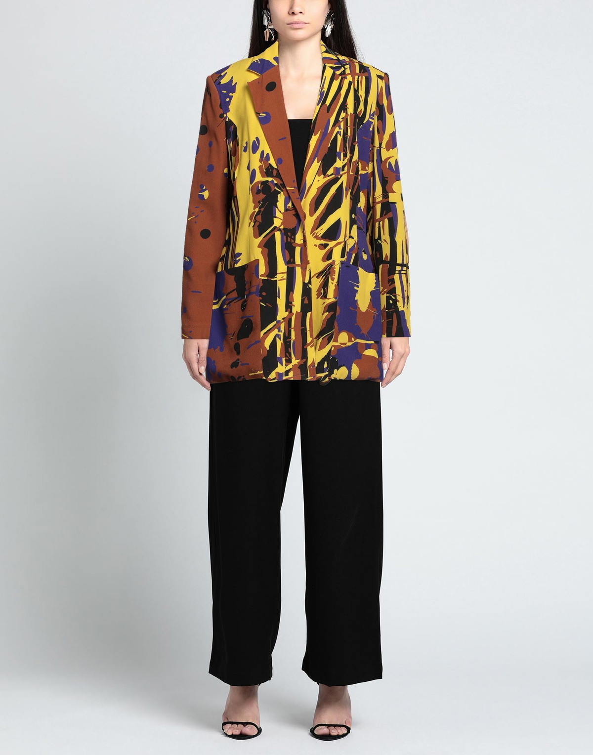Manila Grace Womens Blazer in Brown