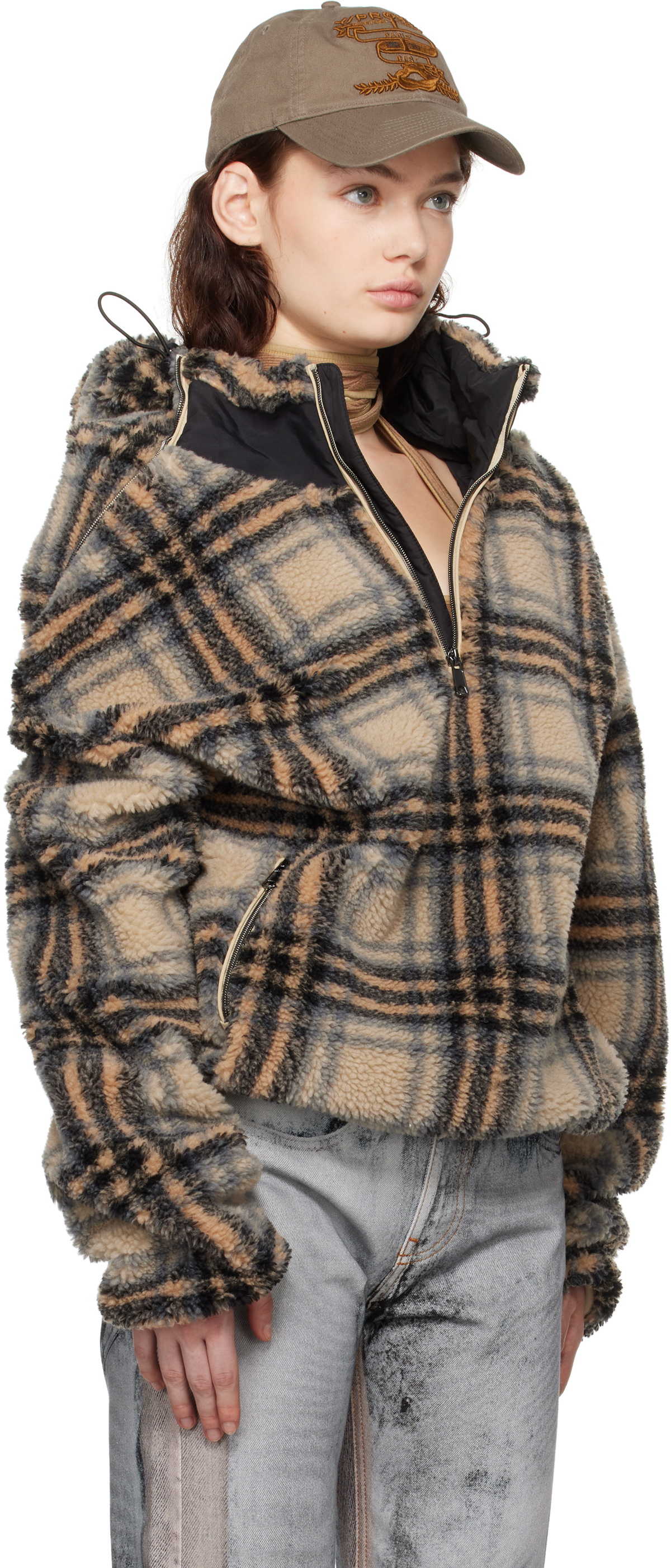 Y/Project Beige Insert Hood Fleece Pullover Hoodie