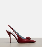 Valentino Garavani Cœur Royal leather slingback pumps