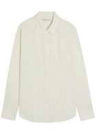 Blaze Milano Anabas Pinstripe Silk Shirt Navy