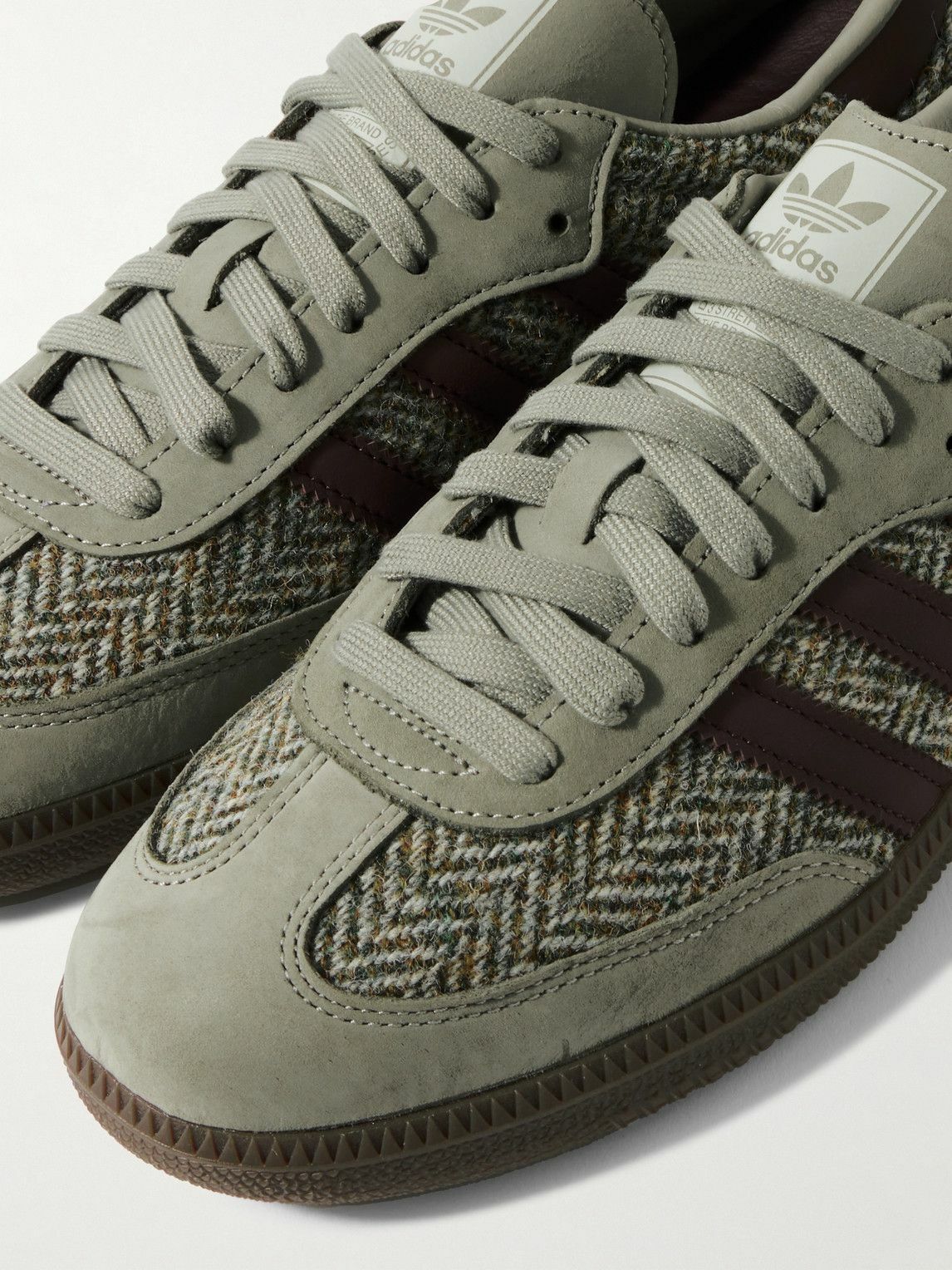 adidas Originals Samba OG Nubuck Trimmed Tweed Sneakers Green