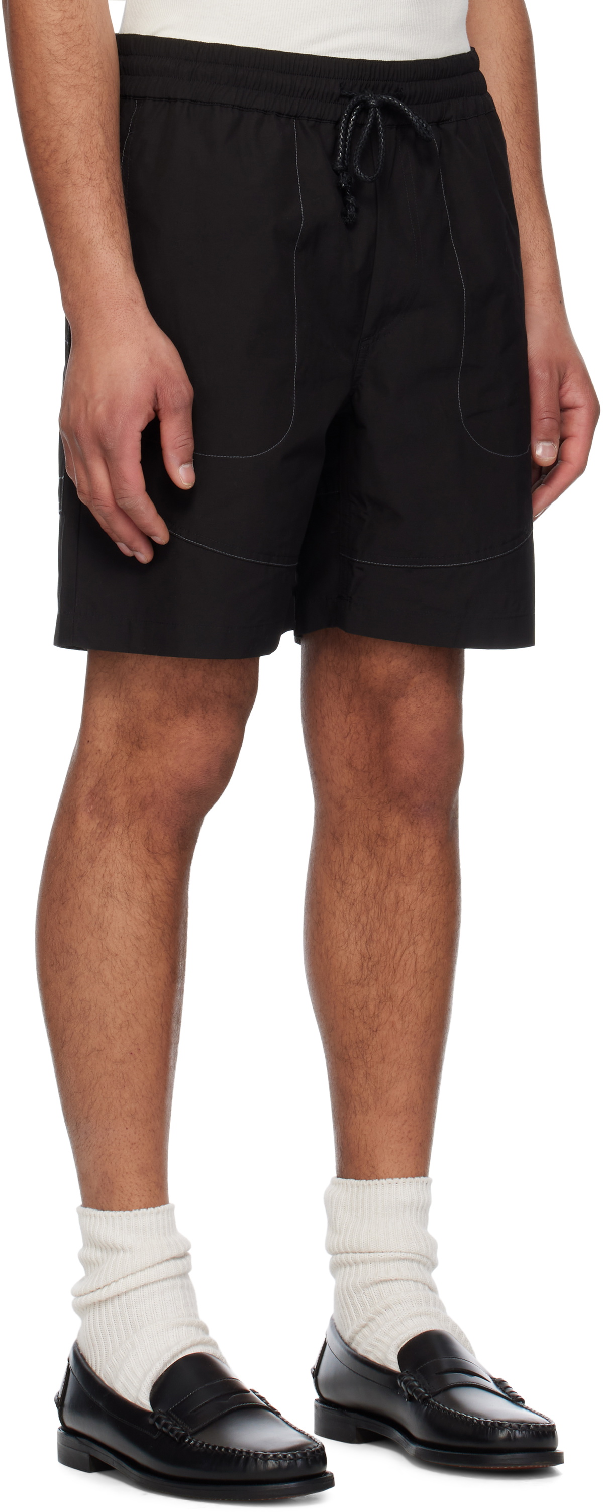 COOR Black Contrast-Stitching Active Shorts