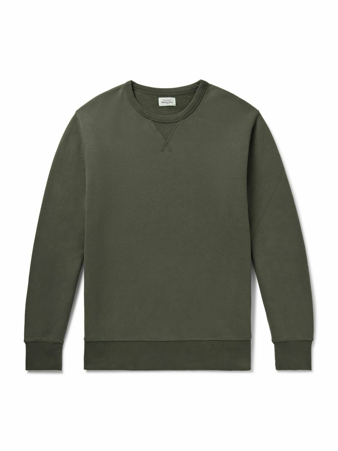 Hartford - Garment-Dyed Cotton-Jersey Sweatshirt - Green