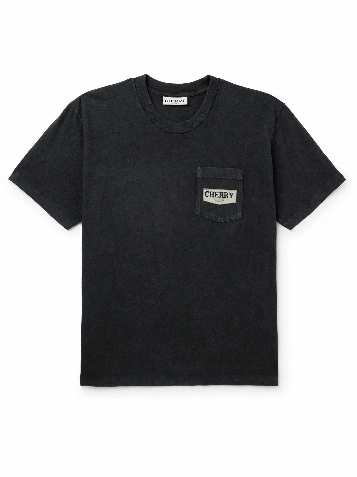 Photo: Cherry Los Angeles - Soaring Eagle Garment-Dyed Logo-Print Cotton-Jersey T-Shirt - Black