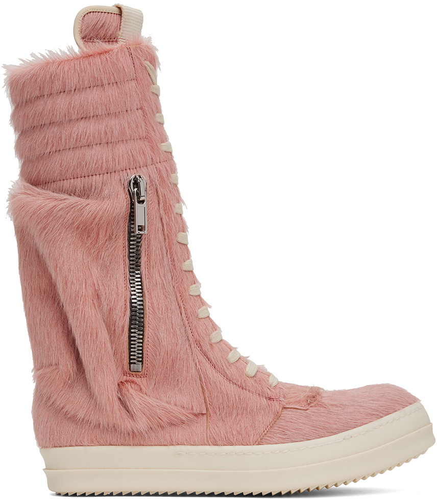 Rick Owens Pink Cargobasket Sneakers