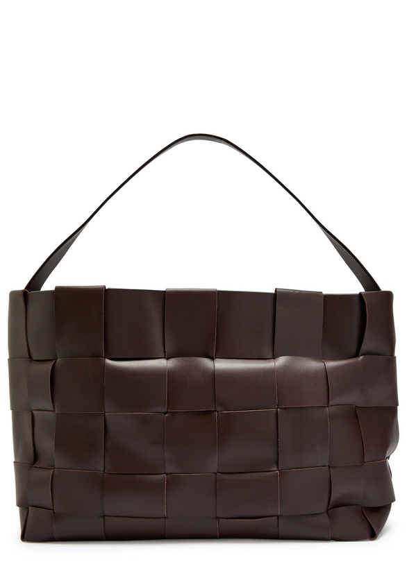 Photo: ST. Agni Woven Large Leather Tote - Chocolate - One Size