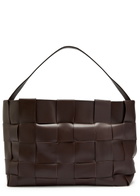 ST. Agni Woven Large Leather Tote - Chocolate - One Size