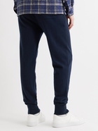 Mr P. - Tapered Pintucked Wool and Cashmere-Blend Sweatpants - Blue