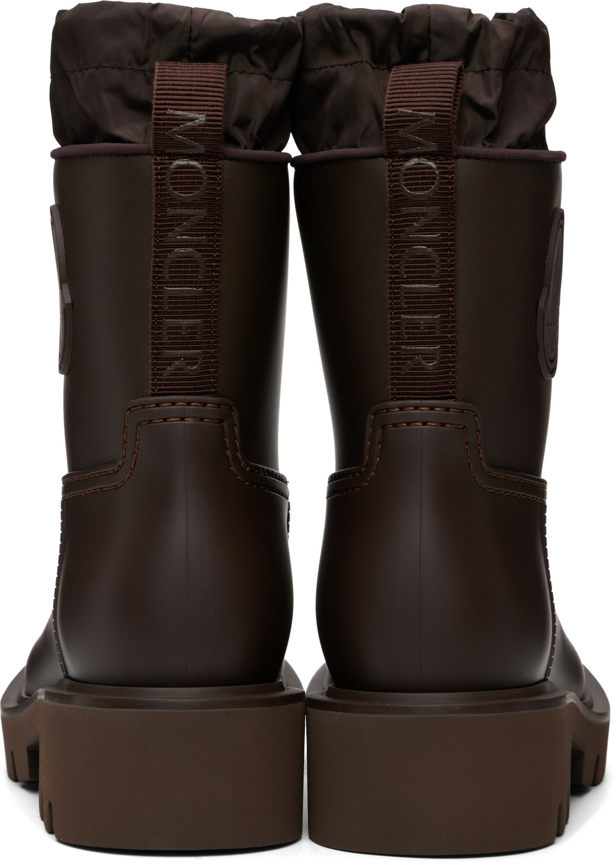 Moncler Brown Kickstream Rain Boots