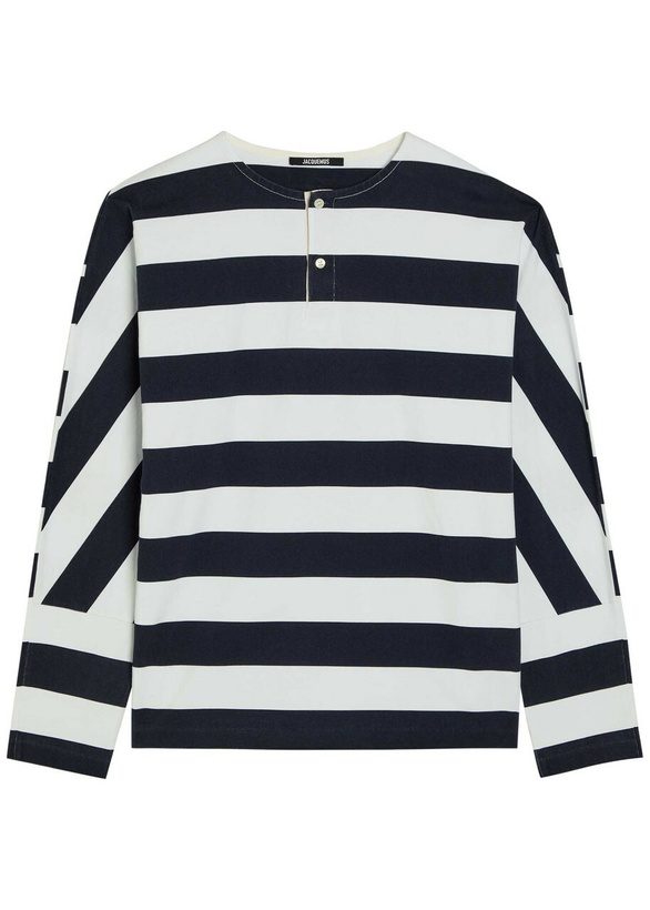 Photo: Jacquemus Le Tshirt Mariniére Striped Cotton T-shirt White And Blue