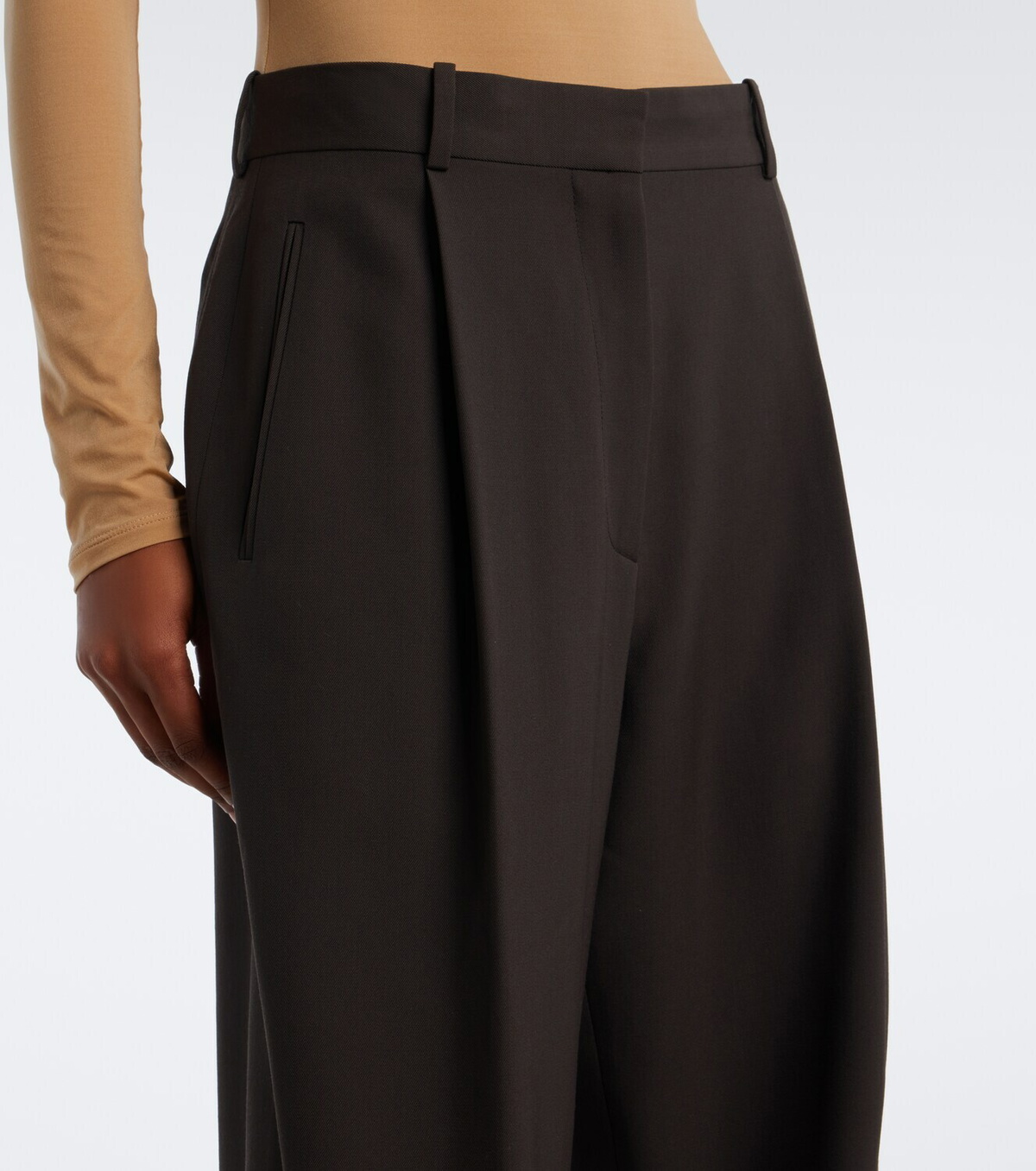 The Row Lowe virgin wool wide-leg pants