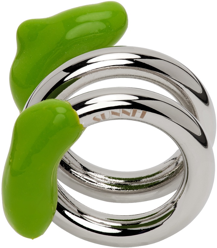 Photo: SUNNEI Silver & Green Double Fusillo Ring