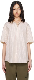 Commission Off-White & Red Banker Short Sleeve Shirt