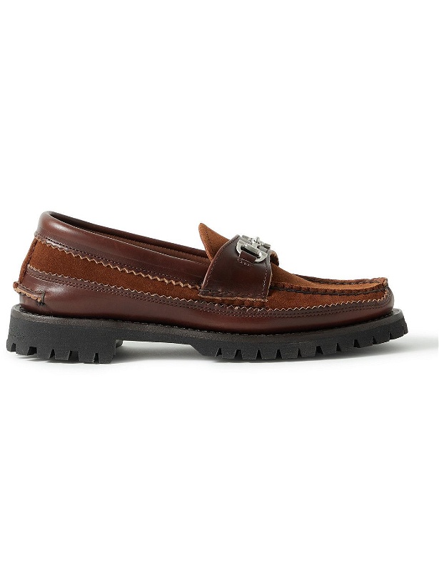 Photo: Yuketen - Horsebit Suede and Leather Loafers - Brown