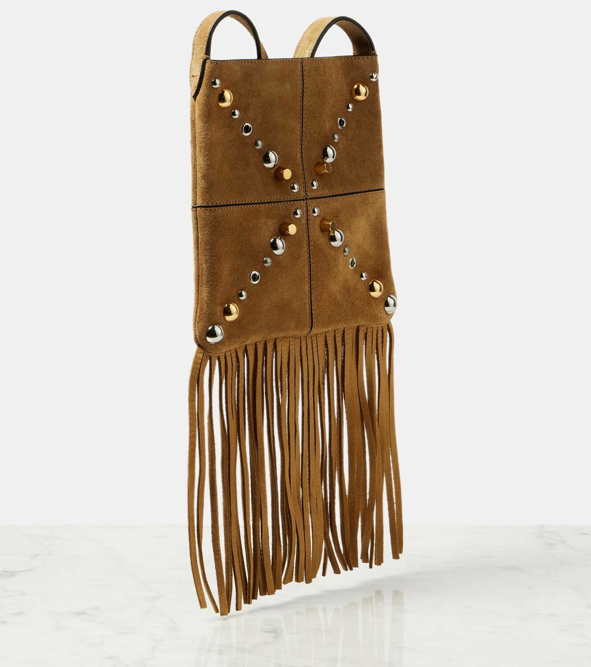 Valentino Garavani Nellcôte Small fringed suede shoulder bag