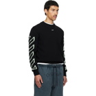 Off-White Black Diagonal Outline Knit Crewneck Sweater
