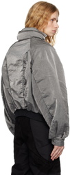 CMMAWEAR Gray Anatomical Parachute Bomber Jacket