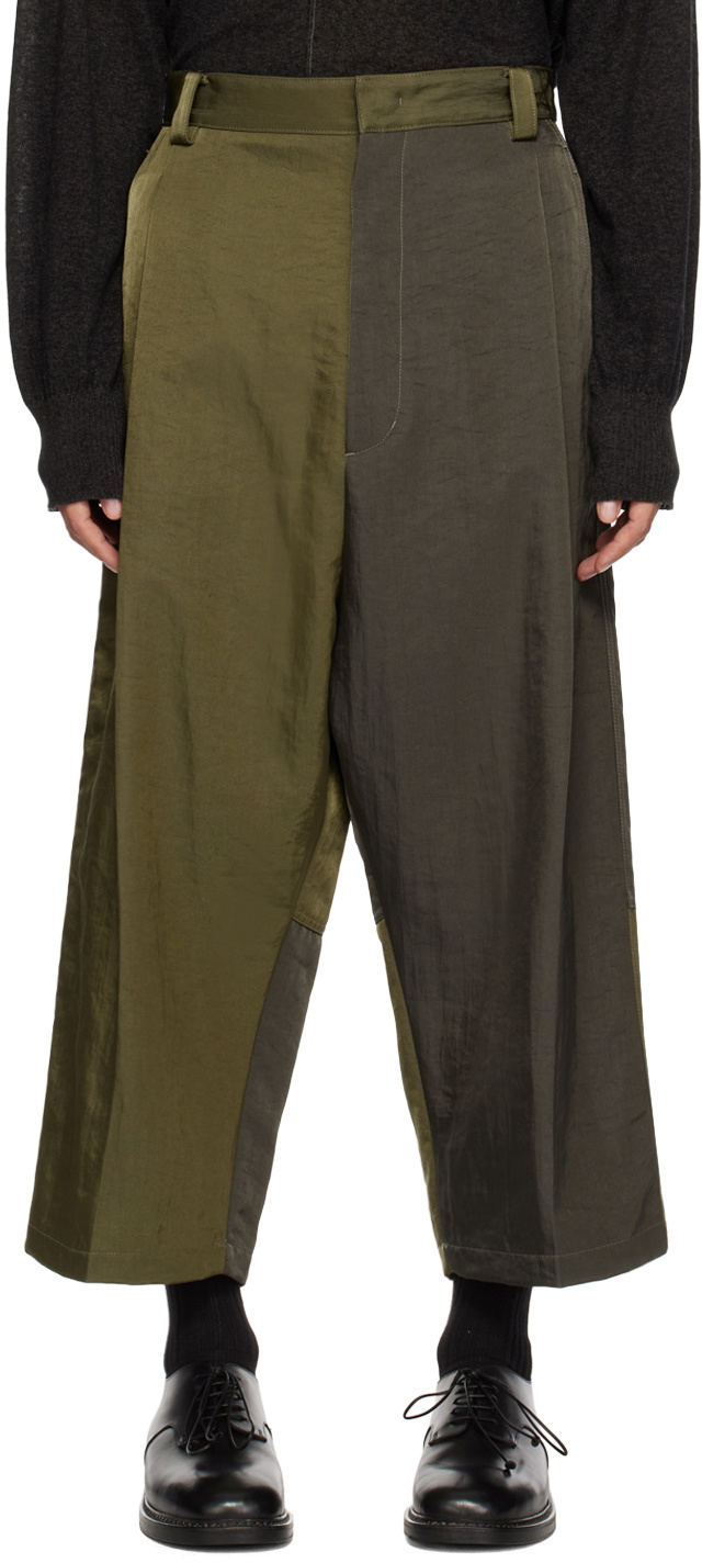 Y's Khaki Paneled Trousers