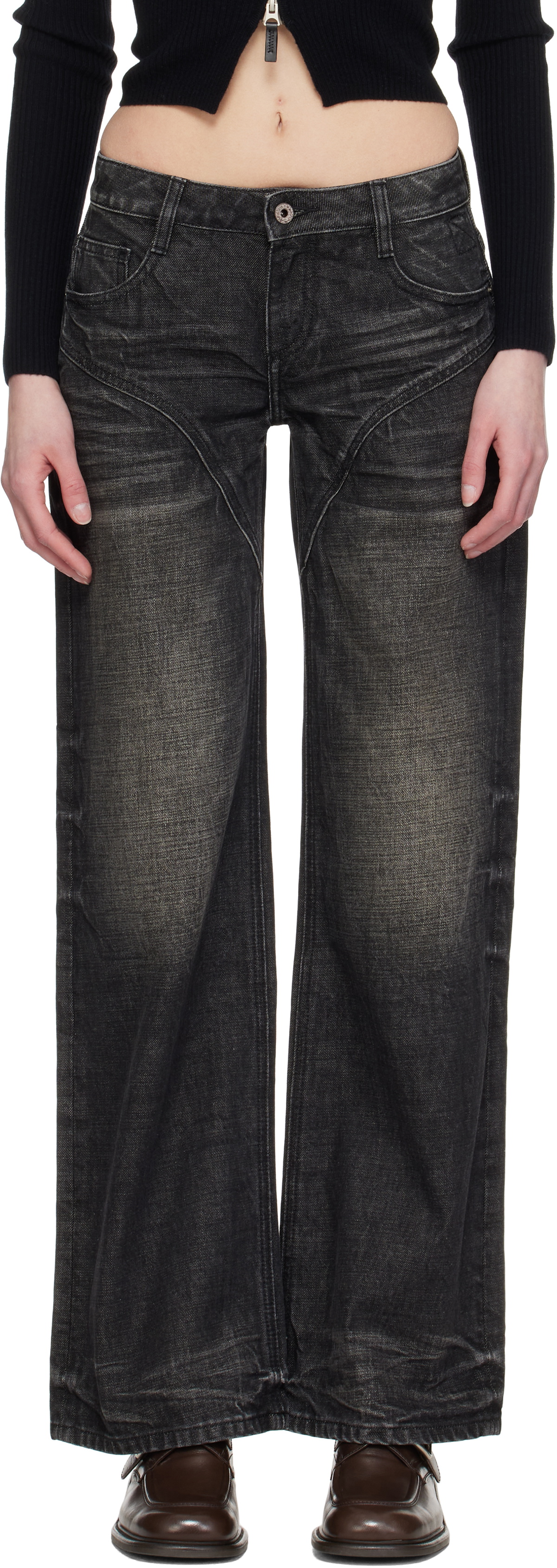 Fax Copy Express Black Dirty Wash Jeans Fax Copy Express