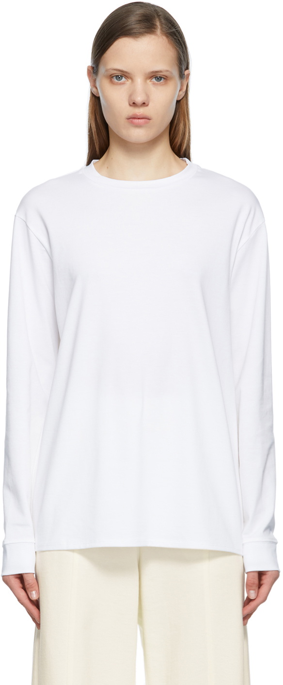 The Row White Ciles Long Sleeve T-Shirt The Row