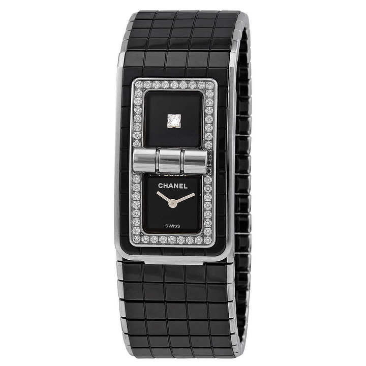 Photo: Chanel Code Coco Black Diamond Dial Steel and Ceramic Ladies Watch H5148