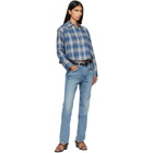 Citizens of Humanity Navy & Off-White Ana Cropped Shirt
