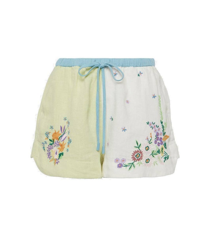 Photo: Alémais Willa embroidered linen shorts