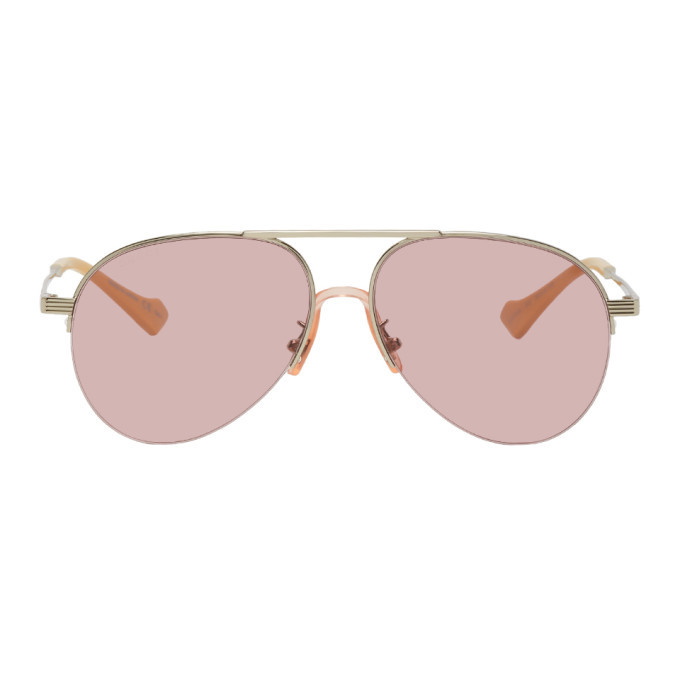Photo: Gucci Silver and Pink GG0742S Sunglasses