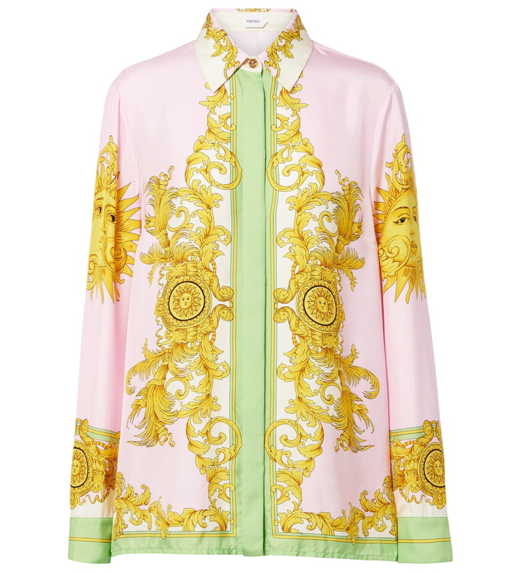 Photo: Versace Printed silk twill shirt