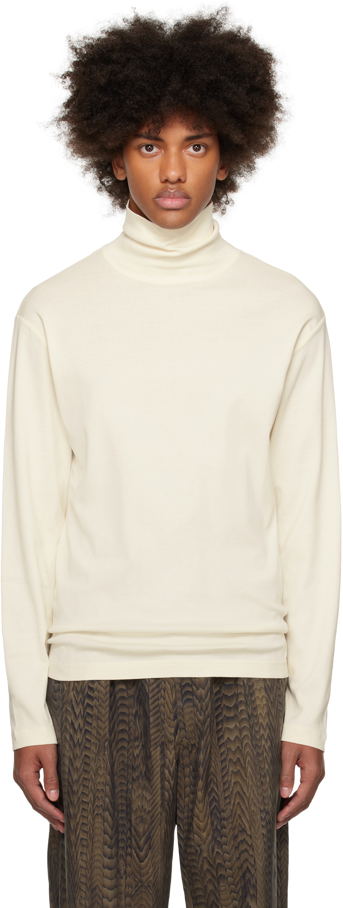 LEMAIRE Off-White Long Sleeve Turtleneck Lemaire