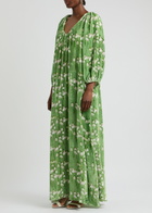 Bernadette Georgio Floral-print Velvet Maxi Dress Multi Print