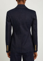 Veronica Beard Claude Dickey Double-breasted Denim Blazer Dark Blue