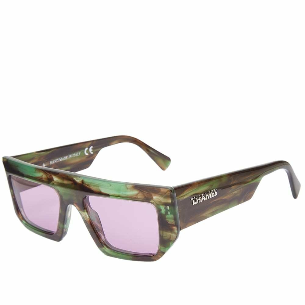 Photo: Thames Men's TV Malachite Sunglasses in Green/Purple