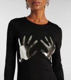 Area Patch-appliqué jersey midi dress