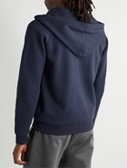 Paul Smith - Pinstriped Cotton-Blend Jersey Zip-Up Hoodie - Blue