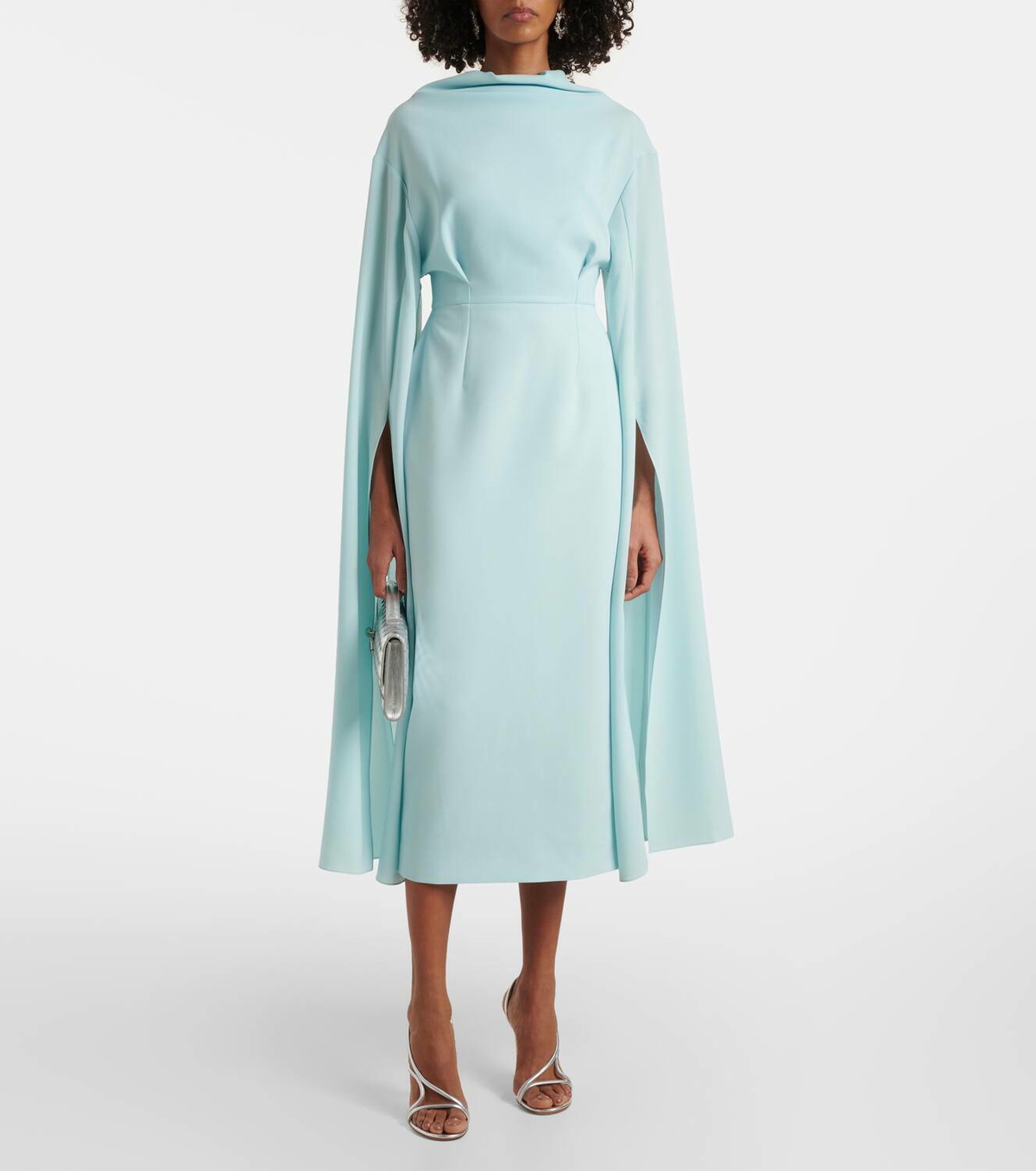 knee length dresses for ladies Roksanda Koda Brushed Silk Midi Dress in Poire at Nordstrom, Size 6 main image 1