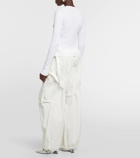 Dion Lee Lace-up ribbed-knit cotton cardigan