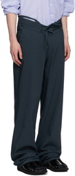 Ottolinger Navy Double Fold Suit Trousers