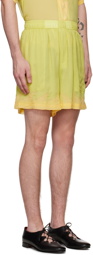 Bode Yellow Deco Zig Zag Shorts