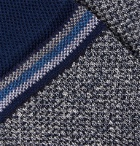 Marcoliani - Striped Textured Mélange Stretch-Knit Socks - Blue