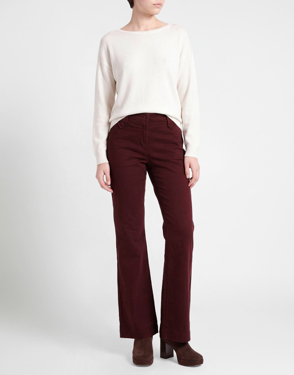Manila Grace Womens Jeans Burgundy