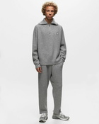 Maison Kitsune Tonal Fox Head Patch Half Zip Ribbed Jumper Grey - Mens - Pullovers