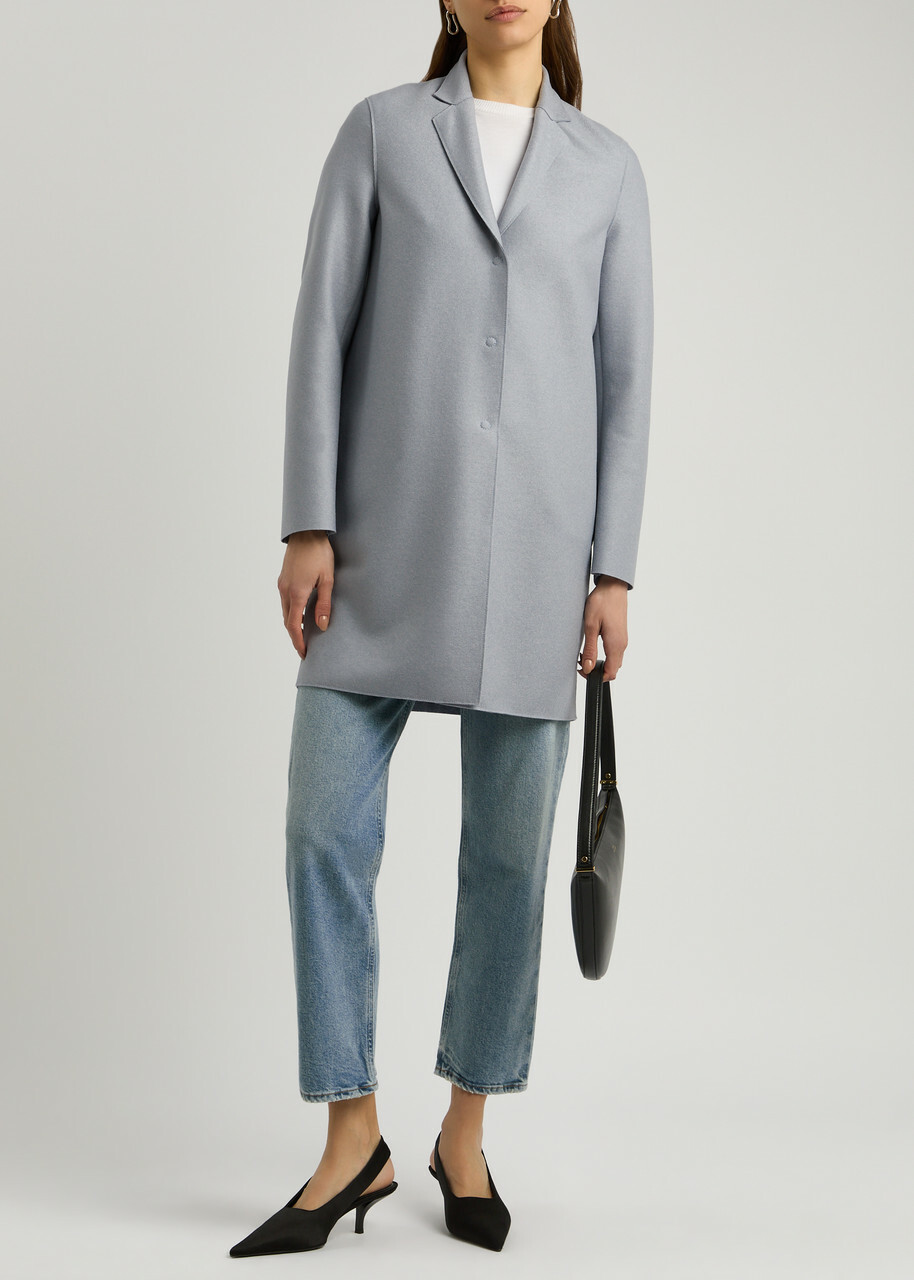 Harris Wharf London Cocoon Wool-felt Coat Mid Grey