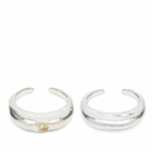Simuero Women's Sol Y Sombra Toe Ring Set in Silver/Lemon Yellow Cubic Zirconia 